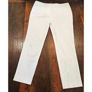 Women's Size 6 white slim ankle pants slacks cigarette pants Mid Rise
